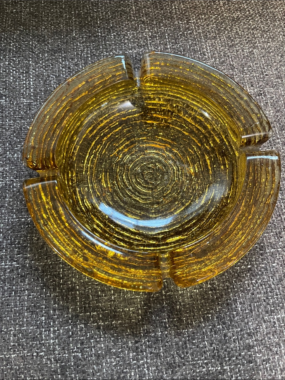 Vintage Anchor is Amber Glass Ashtray Soreno
